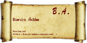 Banis Ádám névjegykártya